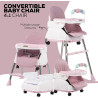 Baybee 4 in 1Convertible High Chair for Kids with Adjustable Height and Footrest(Pink)