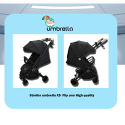 Stroller umbrella X5  flip arm High quality-Black