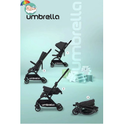 premium baby Stroller Umbrella Max easy luxurious chair move 360 very small size when closing and carseat high quality- black