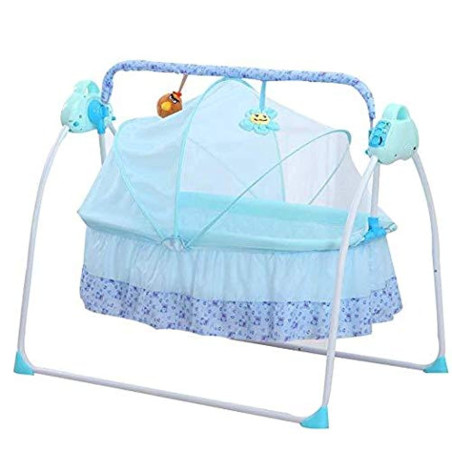 Blue and clearance white bassinet