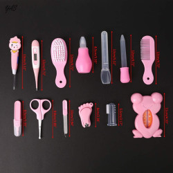 13pcs/Set Multifunction Complete Nursery Care Kit for Newborn Pink