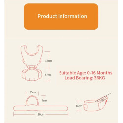 Ergonomic Baby Carrier for Infants Baby Sling Front Facing Kangaroo Baby Wrap Carrier for Travel 0-24 Months (Genzary