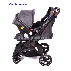 Belecoo Stroller x7 Wheel Coach Big Hand Trolley, Black