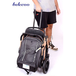 Belecoo Stroller x7 Wheel Coach Big Hand Trolley, Black