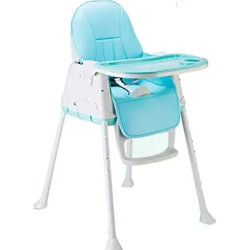 High Chair for Baby Kids,Safety Toddler Feeding Booster Seat Dining Table Chair with Cushion(Blue)