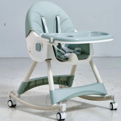 Baybee Chair for Kids( Rocking)  Footrest, Baby Toddler Feeding Booster Seat with Tray, Wheels, (baby blue)