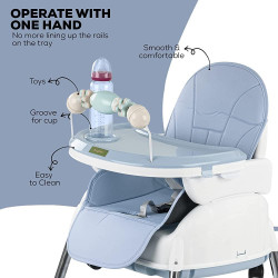 BAYBEE 4 IN 1CONVERTIBLE HIGH CHAIR FOR KIDS WITH ADJUSTABLE HEIGHT AND FOOTREST(blue)