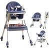 5 in 1 Baby High Chair | Newborn Feeding Chair | Adjustable Removable Double Snack Tray (Blue)