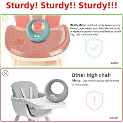 5 in 1 Baby High Chair | Newborn Feeding Chair | Adjustable Removable Double Snack Tray (Bink)