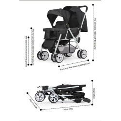 Stroller baby Twins Umbrella black