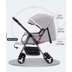 Stroller twins Umbrella high quality flip arm (black)